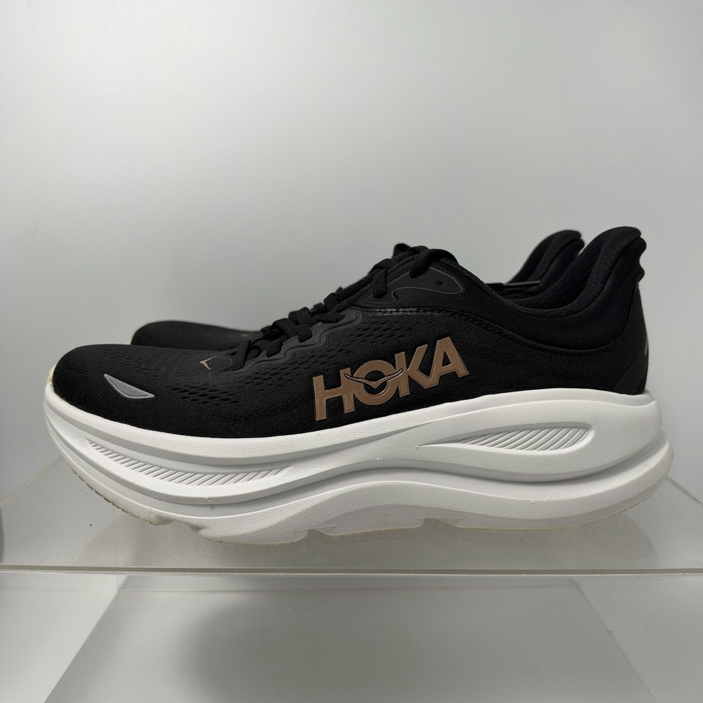 Hoka One One Bondi 9 Black Rose Gold 1162012 BRGL Running Women's Size 10 B